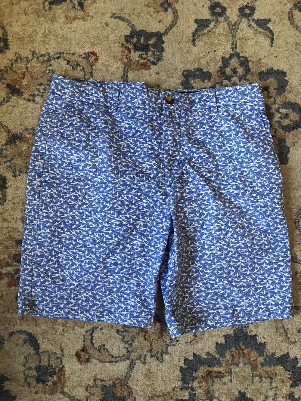 Vineyard Vines Mens Shorts 36 Blue Airplane All Over Print Breaker Short